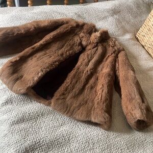 Vintage Jacques saint Laurent Brown Fur Coat size M